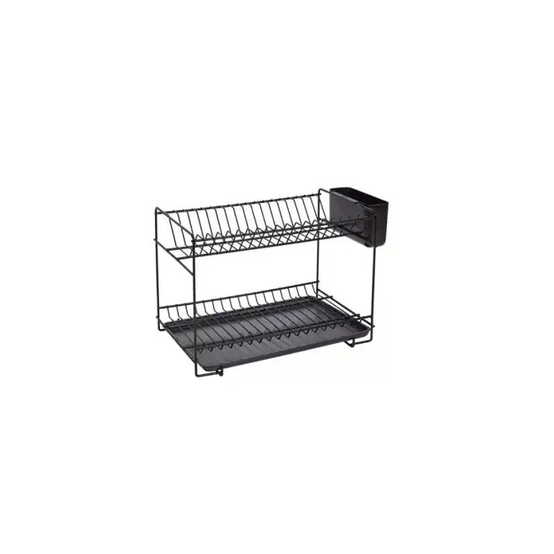 Escurreplatos sauvic acero plastificado pequeño negro