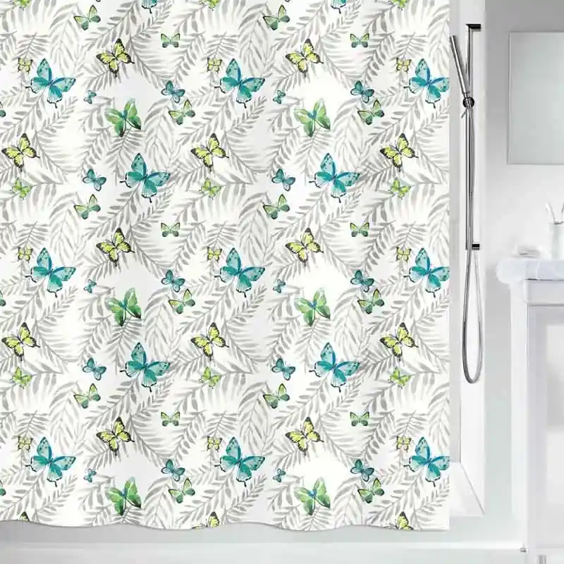 Cortina de baño spirella poliester mariposas 180x200cm - Cortinas de baño