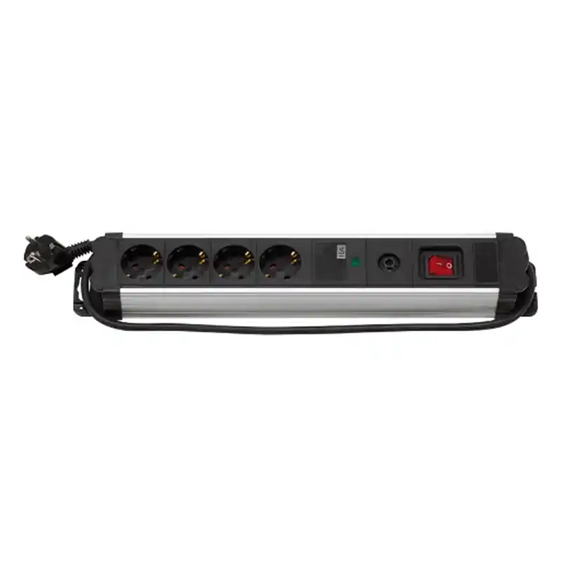 Base multiple 4 tomas simon extrapower 1,5m negro - Regletas de enchufes