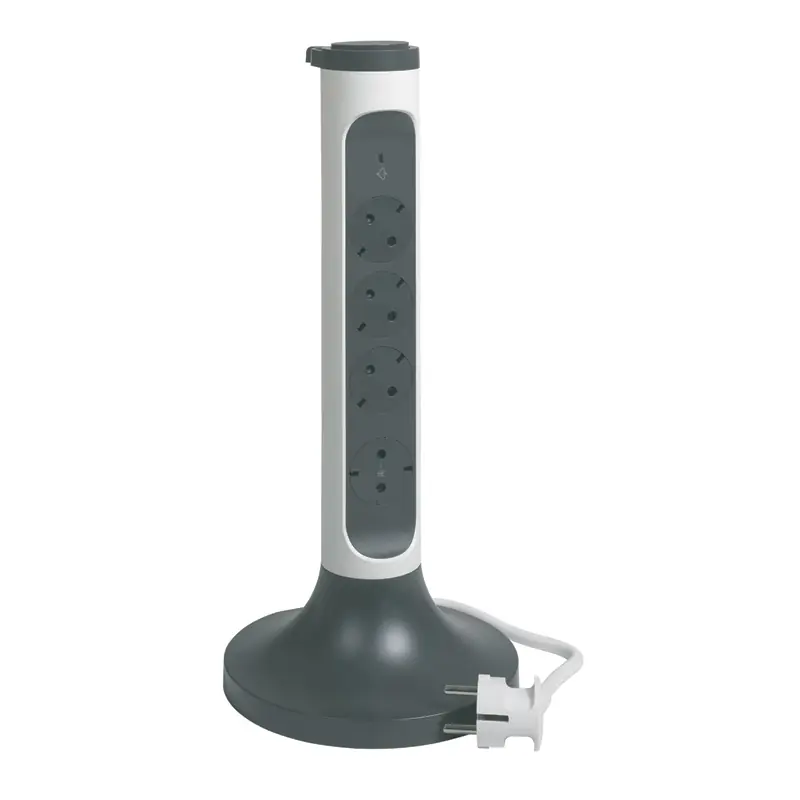 Base multiple 4 tomas legrand vertical corner cable 2m gris - Regletas de enchufes