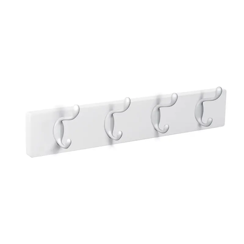 Percha pared nesu 4 ganchos blancos madera blanca 7,8cm - Percheros de pared