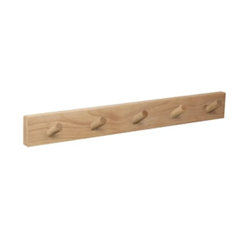 Percha pared nesu 5 pomos natural madera natural 50cm - Percheros de pared