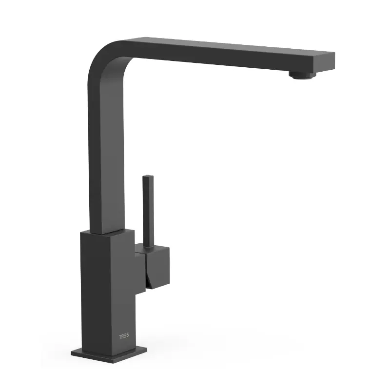 Monomando cocina tres exclusive cuadro fregadera vertical negro 030496nm - Monomando cocina de repisa