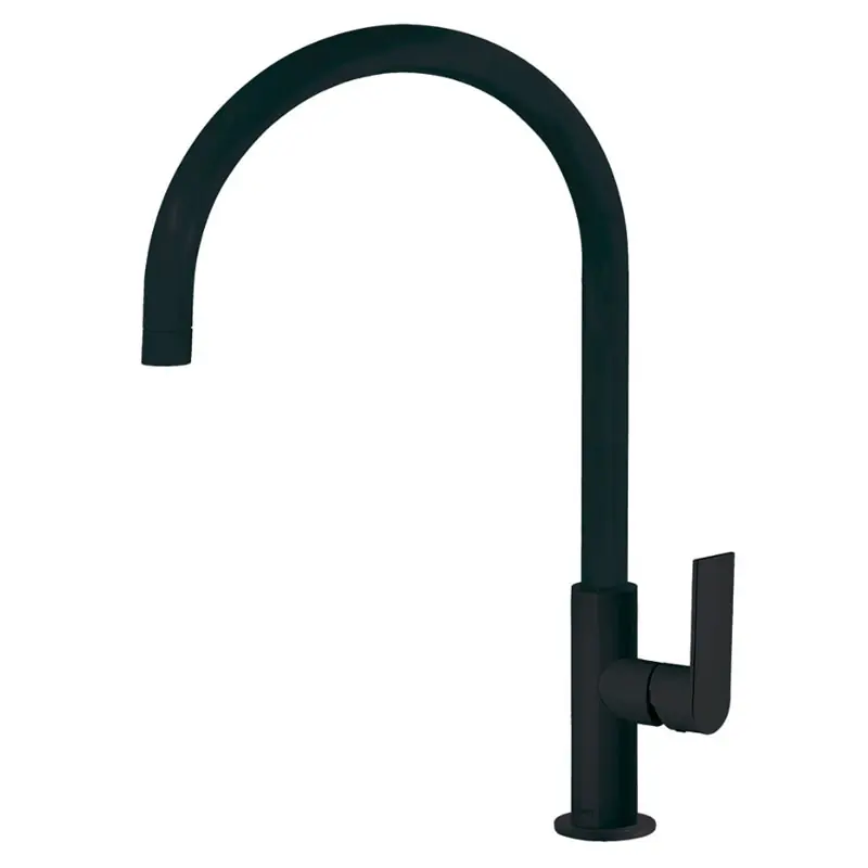 Monomando cocina tres exclusive loft fregadero vertical caño curvo negro mate 20044002nm - Monomando cocina de repisa