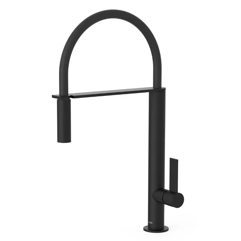 Monomando cocina tres exclusive caño flexible negro mate 20548702nm - Grifos de cocina extraibles Tres