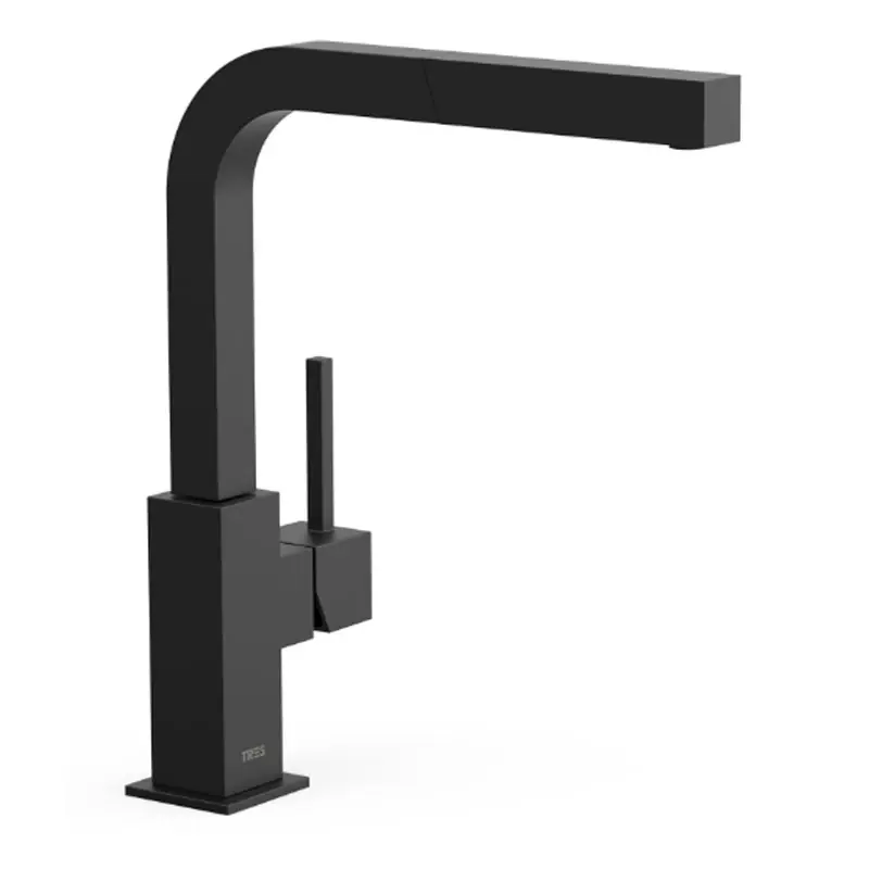 Monomando cocina tres exclusive cuadro fregadero extraible negro 006437nm - Grifos de cocina extraibles Tres