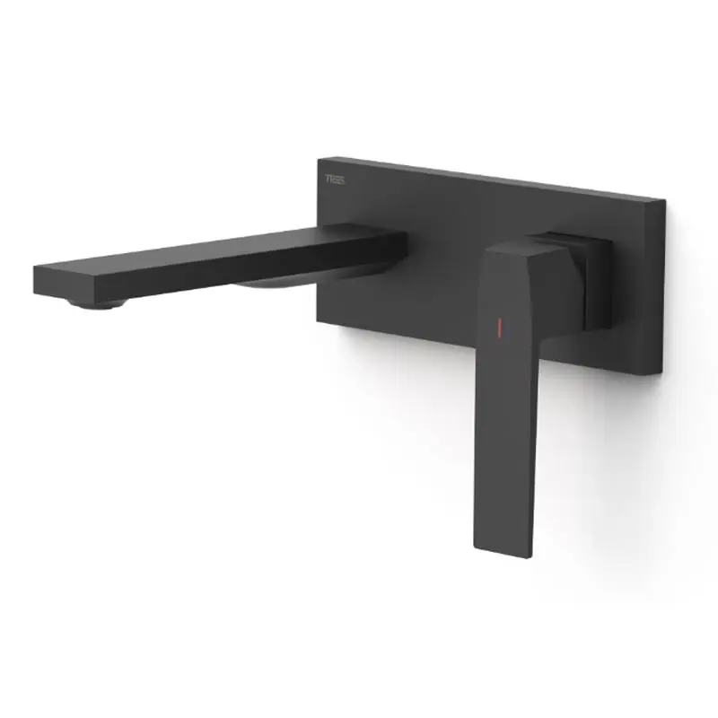 Monomando lavabo tres exclusive slim empotrado 180mm negro mate 20230031nm - Griferia Tres Slim empotrar