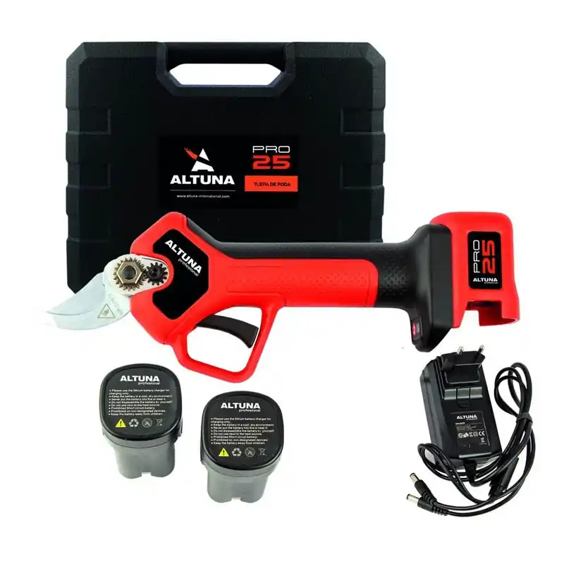 Tijera de podar bateria altuna ab25 16,8v 2,5ah + cargador + maletin + 2 baterias - Tijeras de podar bateria