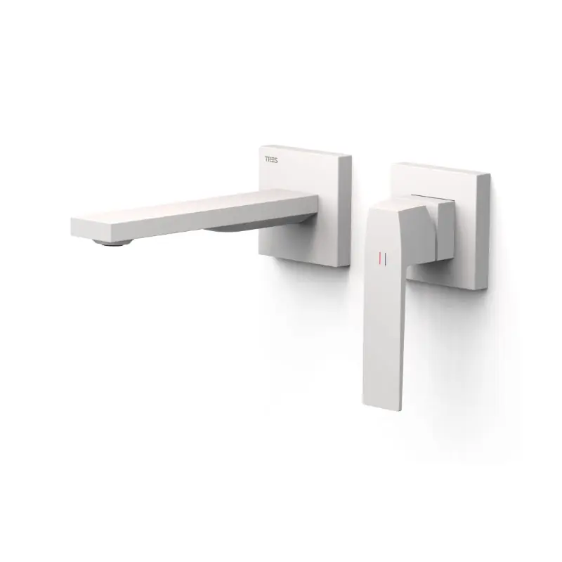 Monomando lavabo tres exclusive slim empotrado 180mm blanco mate 20230001bm - Griferia Tres Slim empotrar