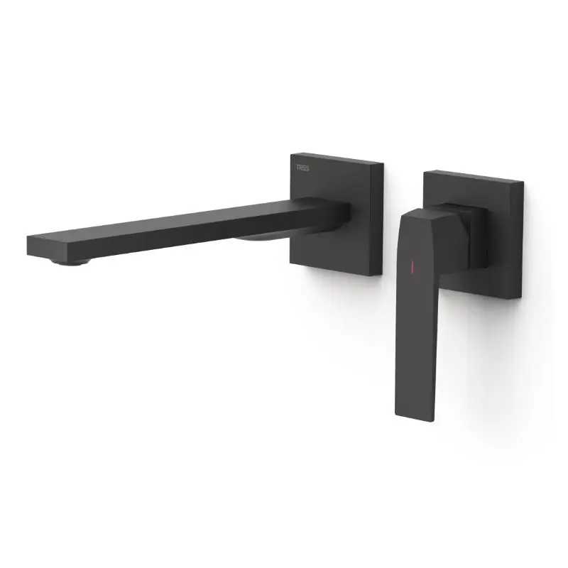 Monomando lavabo tres exclusive slim empotrado 240mm negro mate 20230022nm - Griferia Tres Slim empotrar