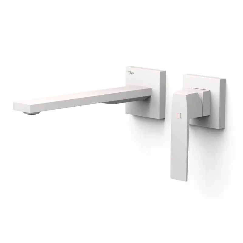 Monomando lavabo tres exclusive slim empotrado 240mm blanco mate 20230022bm - Griferia Tres Slim empotrar