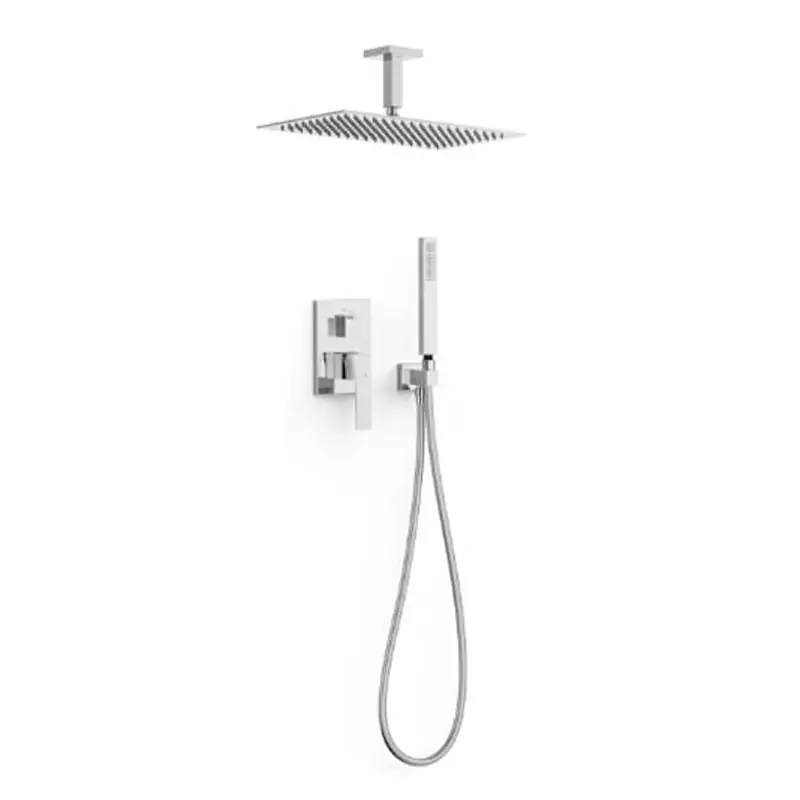 Monomando kit ducha tres exclusive slim empotrado 400mm cromo 20228003 - Griferia Tres Slim empotrar