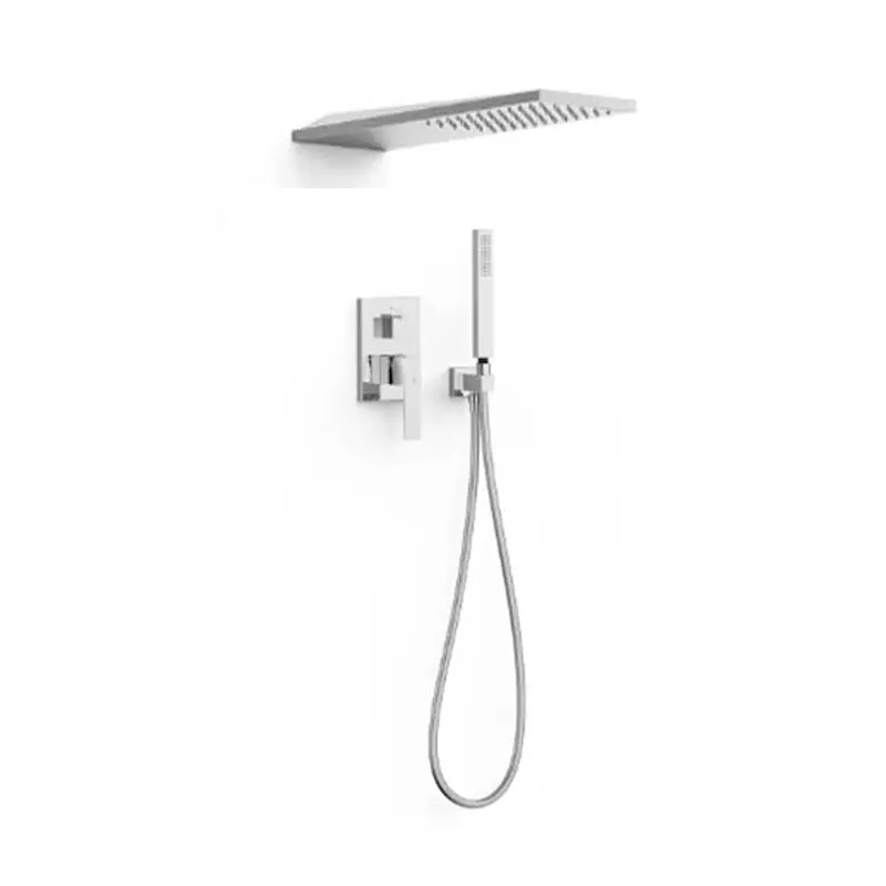 Monomando kit ducha tres exclusive slim empotrado 500mm cromo 20228005 - Griferia Tres Slim empotrar