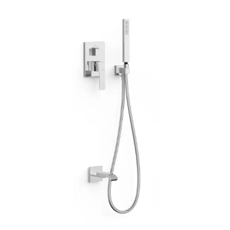 Monomando kit ducha y bañera tres slim empotrado cromo 20228007 - Griferia Tres Slim empotrar