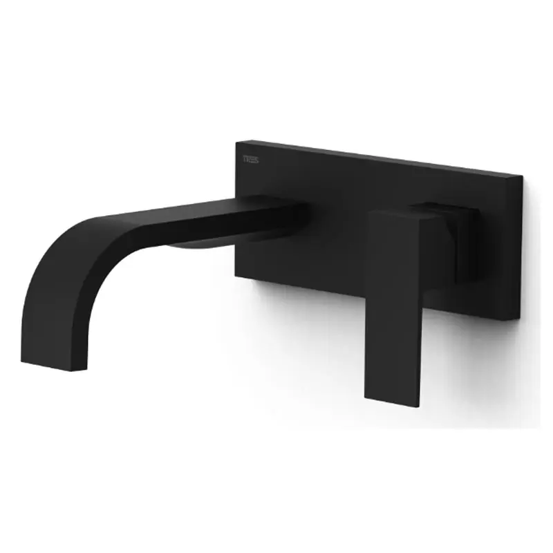 Monomando lavabo tres exclusive cuadro empotrado 180mm negro mate 00630031nm - Griferia Tres Cuadro empotrar