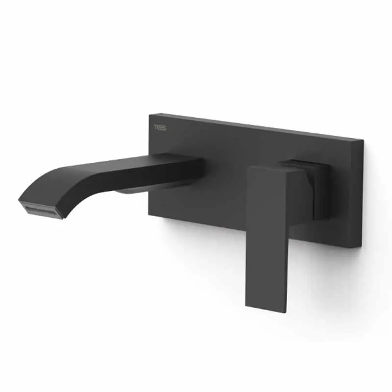 Monomando lavabo tres exclusive cuadro empotrado 153mm negro mate 00630023nm - Griferia Tres Cuadro empotrar