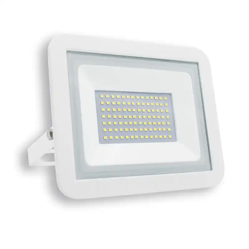 Proyector led plano matel blanco 50w luz fria 6400k 5000 lumens - Focos LED exterior