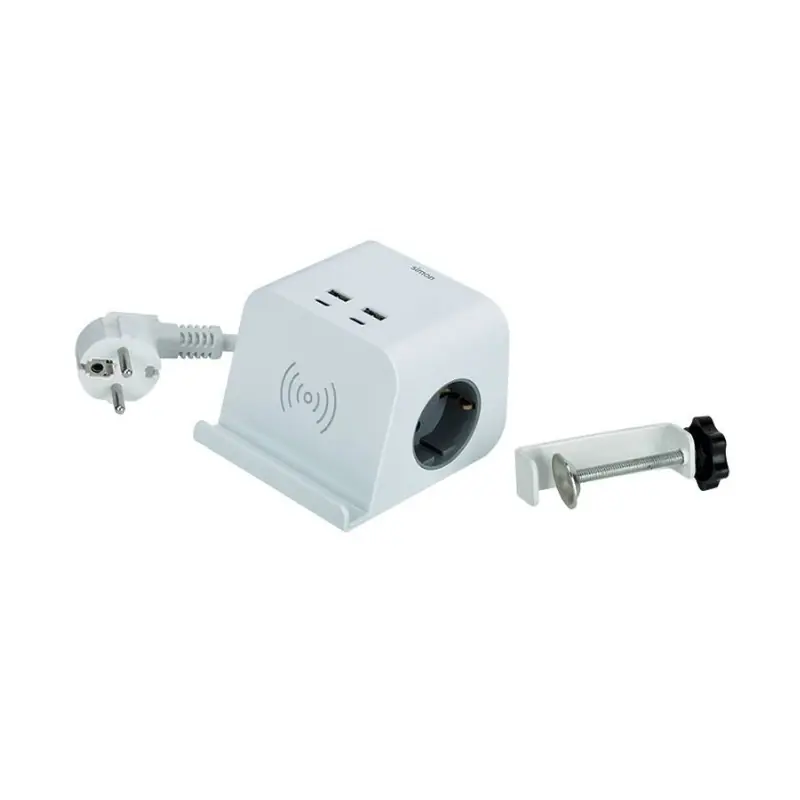 Base multiple 2 tomas 4 usb simon carga inalambrica 16a 250v - Ladrón enchufe