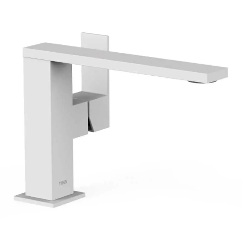 Monomando cuadro exclusive tres lavabo caño recto maneta 150mm blanco mate 00620501bm - Grifería Cuadro Tres