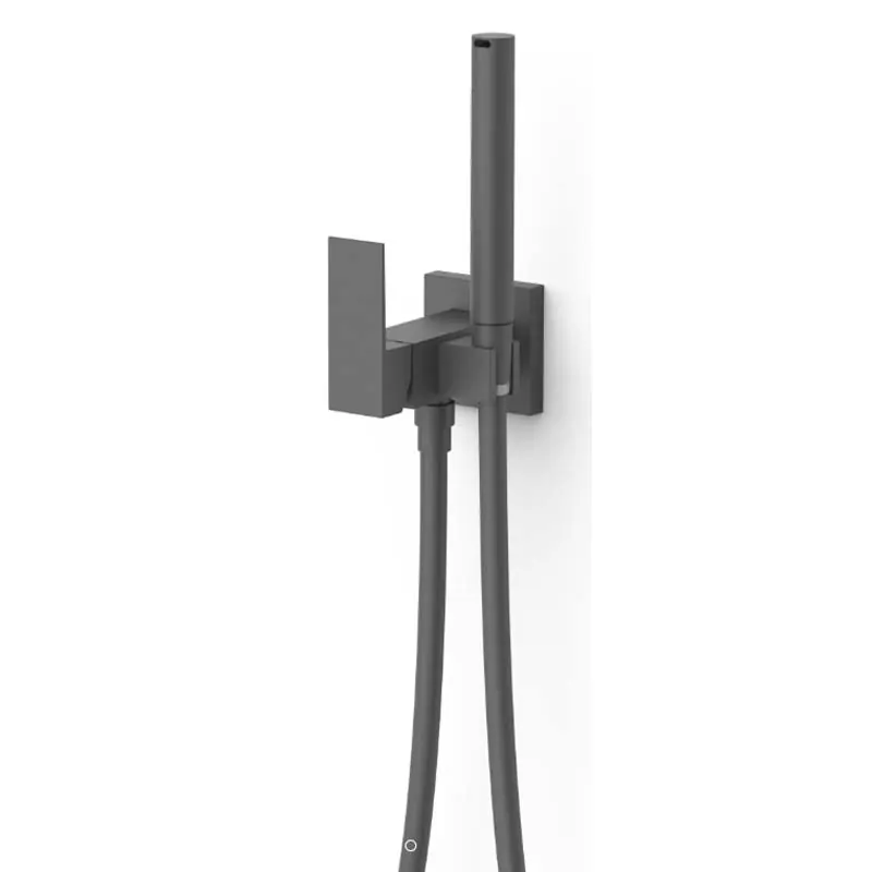 Monomando bide tres exclusive cuadro con ducha empotrado negro mate 00612301nm - Griferia Tres Cuadro empotrar