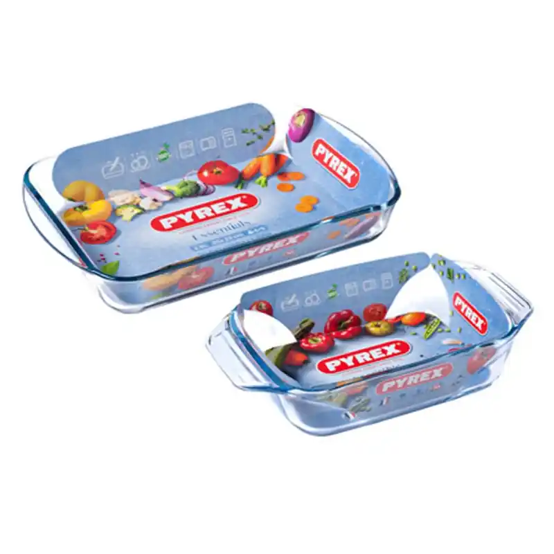 Fuente horno pyrex rectangular 32x23cm 27x17cm rectangular - Bandeja de cristal para horno