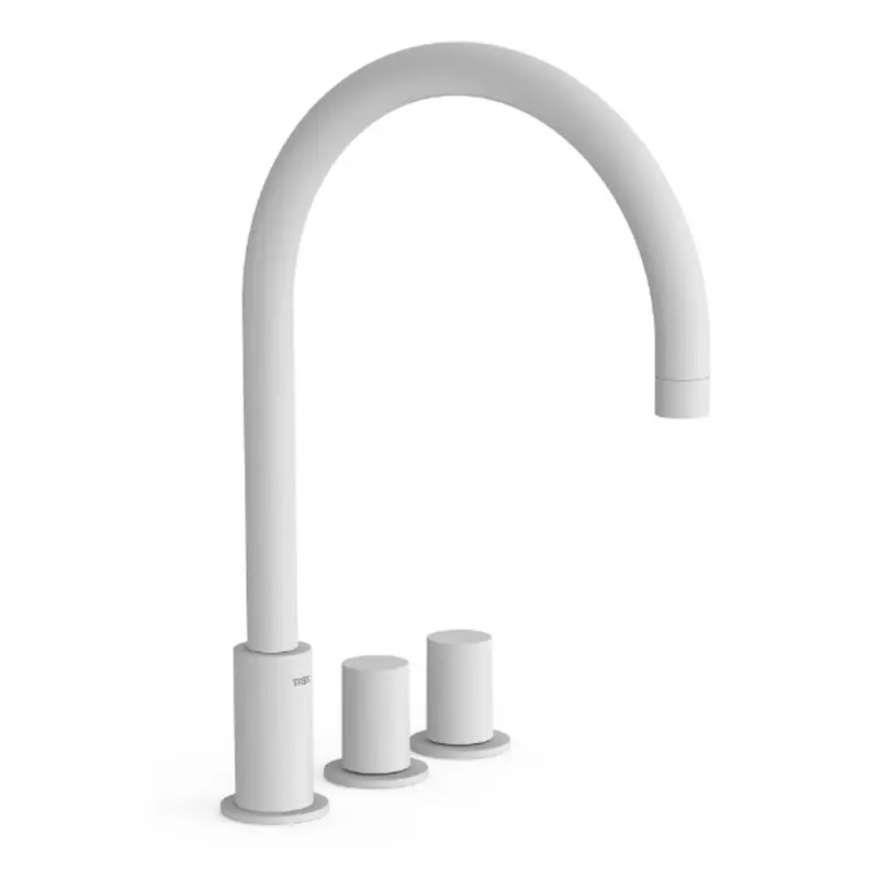 Bimando lavabo repisa tres exclusive study 373mm blanco mate 06110501bm - STUDY TRES monomando repisa lavabo