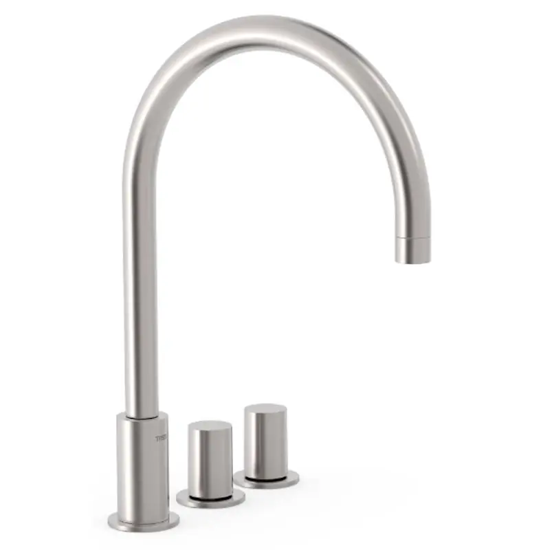 Bimando lavabo repisa tres exclusive study 373mm acero 06110501ac - STUDY TRES monomando repisa lavabo
