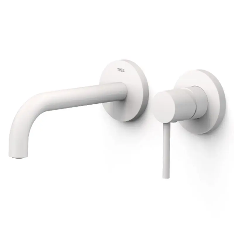 Monomando lavabo tres exclusive study empotrado 177mm blanco mate 26230021bm - Griferia Tres Study empotrado