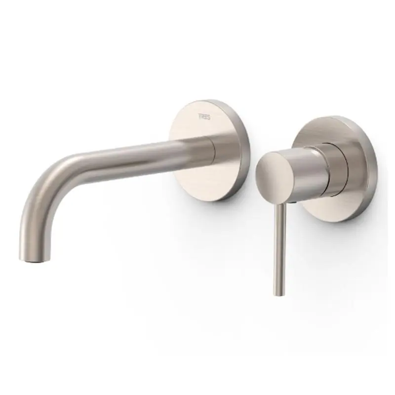 Monomando lavabo tres exclusive study empotrado 177mm acero 26230021ac - Griferia Tres Study empotrado