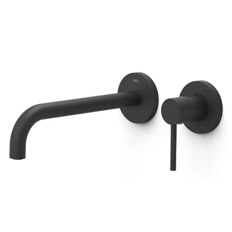 Monomando lavabo tres exclusive study empotrado 237mm negro mate 26230022nm - Griferia Tres Study empotrado