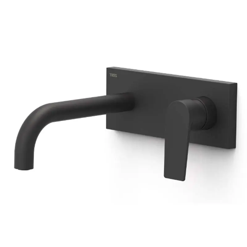 Monomando lavabo tres exclusive project-tres empotrado 180mm negro mate 21130031nm