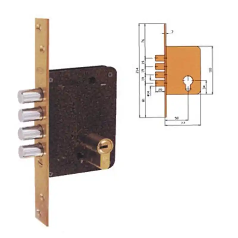 Cerradura ezcurra 701b 50mm latonada - Cerraduras Ezcurra