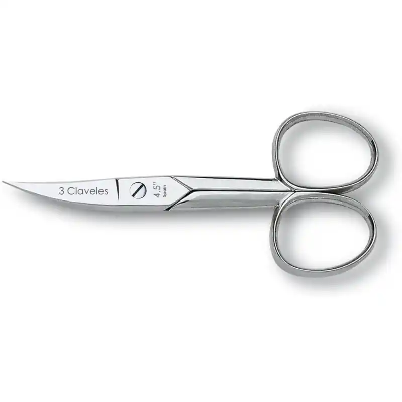 Tijeras para uñas curva niquel 3 claveles 4,5 - Tijeras manicura