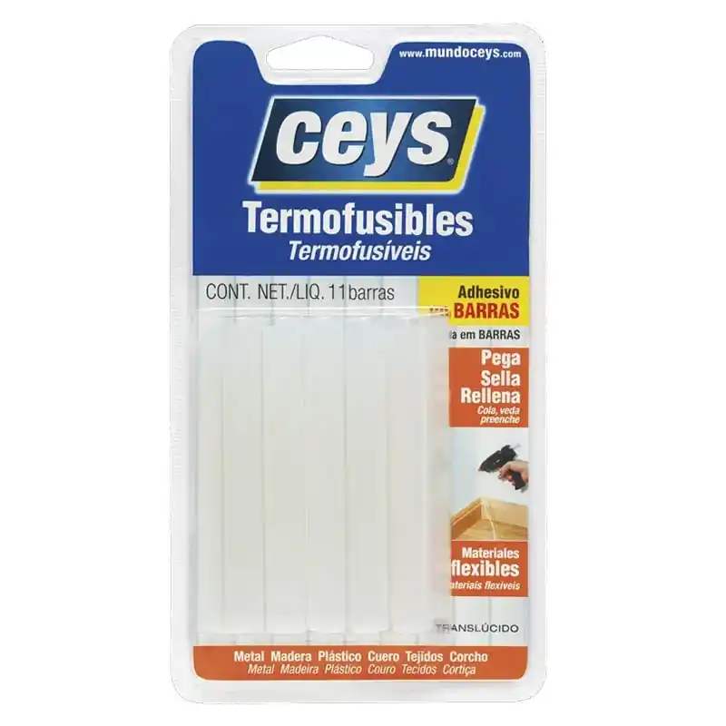 Adhesivo termofusible ceys 11x90mm translucido 11 unidades - Pegamento termofusible