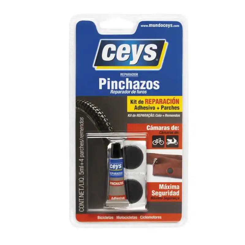 Adhesivo reparador pinchazos ceys adhesivo 5ml + 4 parches - Pegamento de contacto