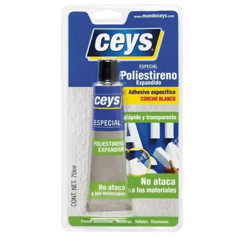 Adhesivo ceys poliestireno expandido 70ml - Pegamento para plastico