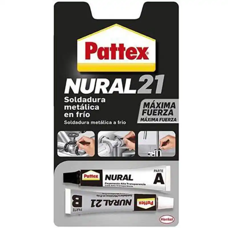Adhesivo soldadura pattex nural 21 metal en frio 22 ml hasta 150grados - Pegamento Nural