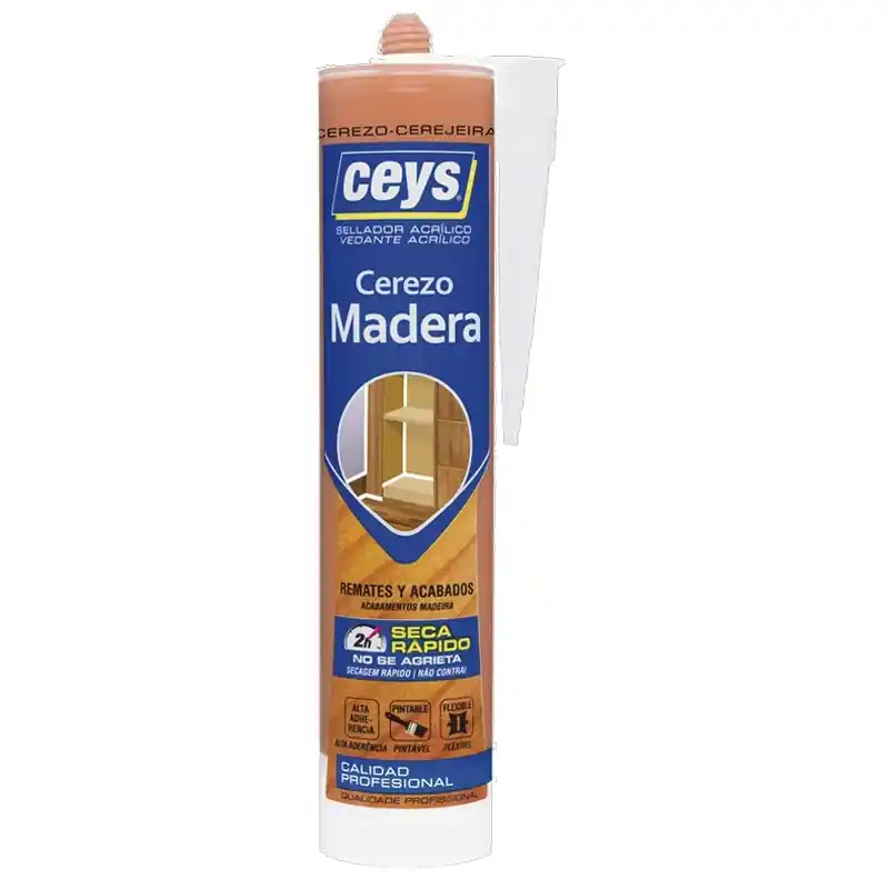 Sellador acrilico madera ceys 280ml cerezo - Siliconas y masillas