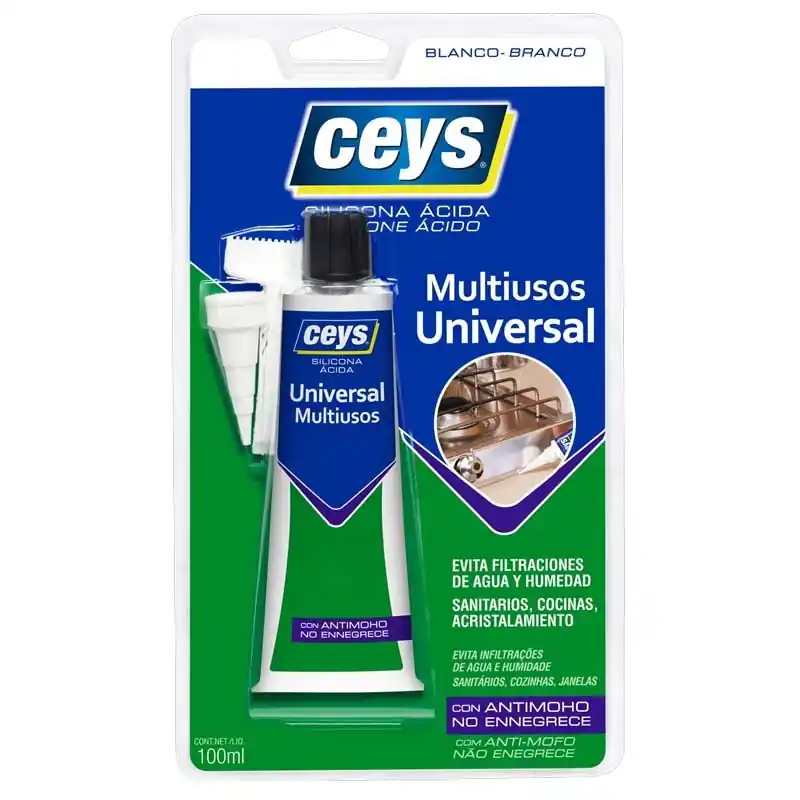 Silicona acida ceys uso domestico 100ml blanco - Siliconas y masillas