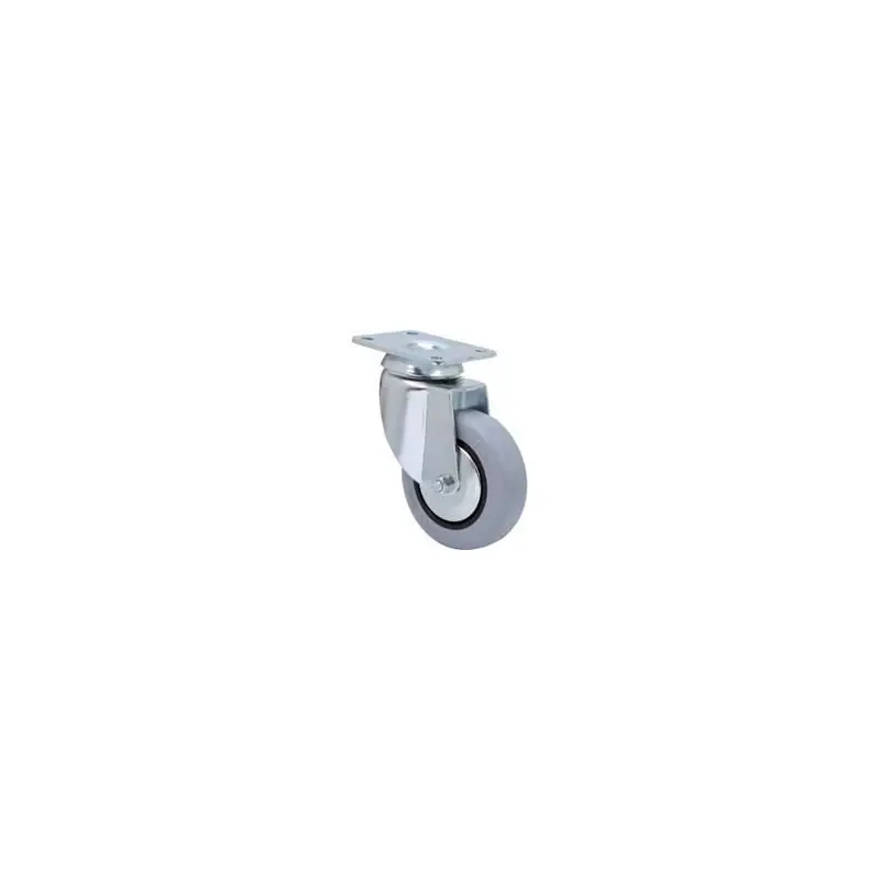 Rueda giratoria goma gris 80mm 1-0180 alex
