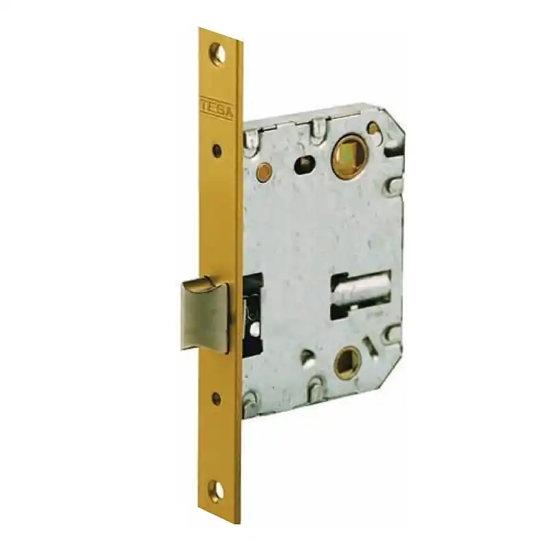 Picaporte unificado tesa serie 134 frente recto latonado - Cerraduras Tesapuertas madera