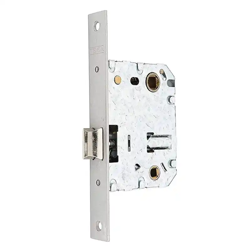 Picaporte unificado frente recto 70mm niquelado - Cerraduras Tesapuertas madera