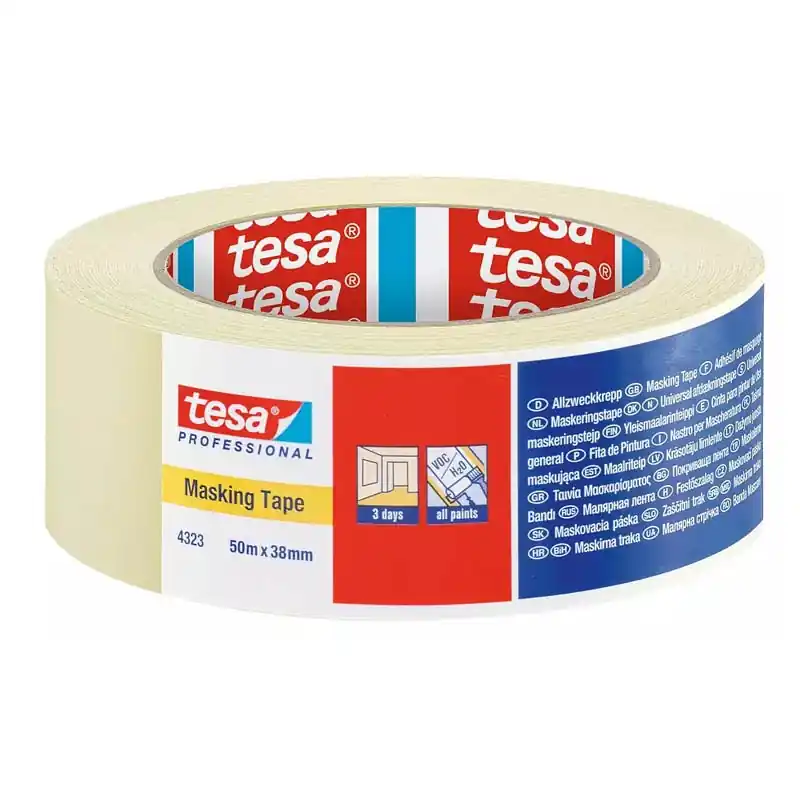 Cinta de pintor tesa krepp 4323 50 m x 38 mm - Plastico protector