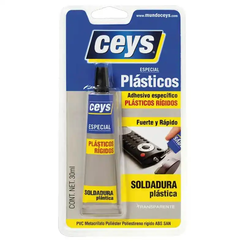 Adhesivo plasticos ceys para plastico rigido 30ml - Pegamento para plastico