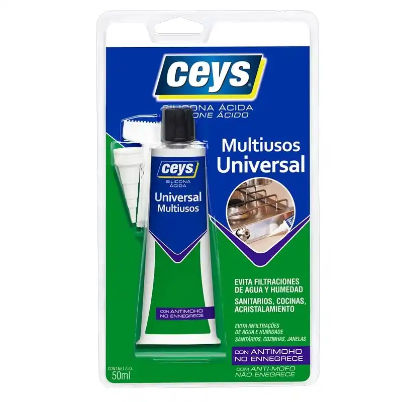 Silicona acida ceys uso domestico 50ml blanco - Siliconas y masillas