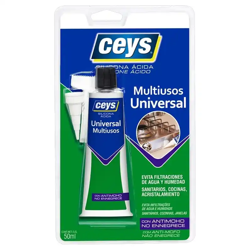 Silicona acida ceys uso domestico 50ml translucido - Siliconas y masillas
