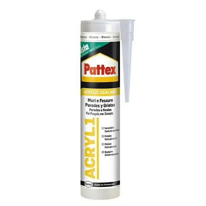 Masilla acrilica juntas pattex acryl 1 300 ml blanco 7328 - Siliconas y masillas