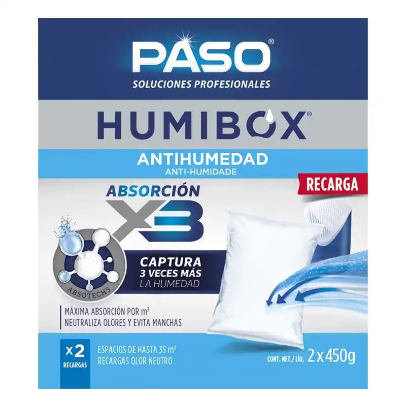 Antihumedad recarga paso humibox 450gr 2 unidades - Deshumidificador