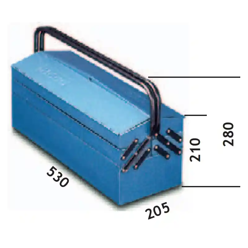 Caja herramientas metal heco 108 7 503 x 205 x 210 mm - Caja de herramientas