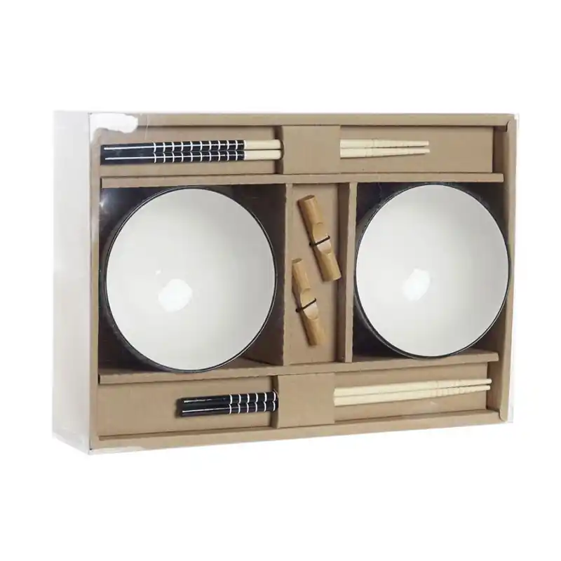 Set sushi bambu gres blanco 6 piezas - Bandejas